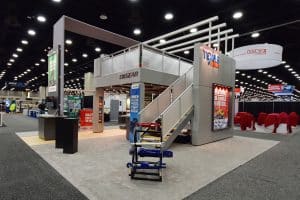 Custom double deck tradeshow booth