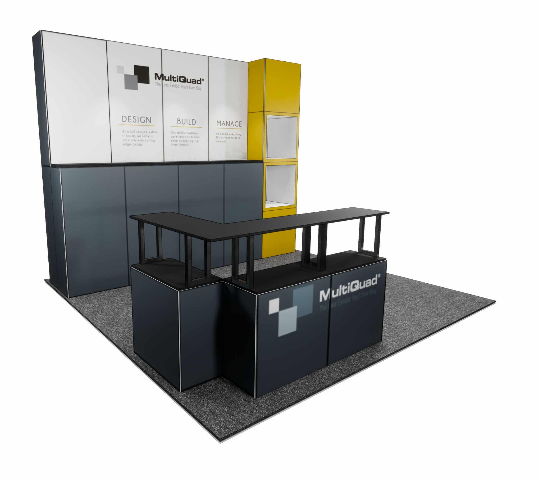 10x10 Modular booth with showcase display